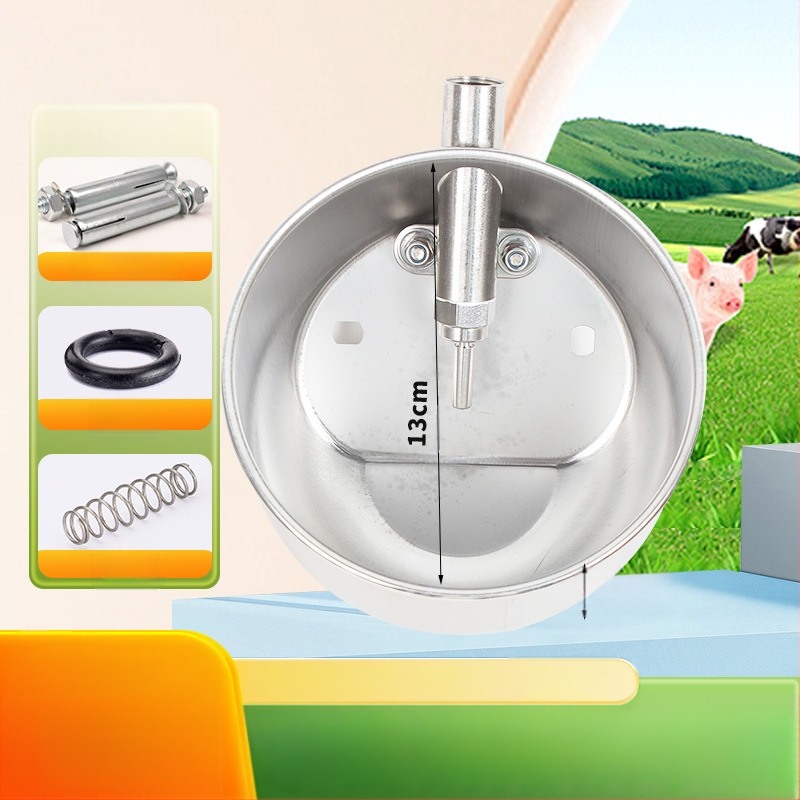 Удебелена кръгла питейна купа от неръждаема стомана за прасета и свине майки