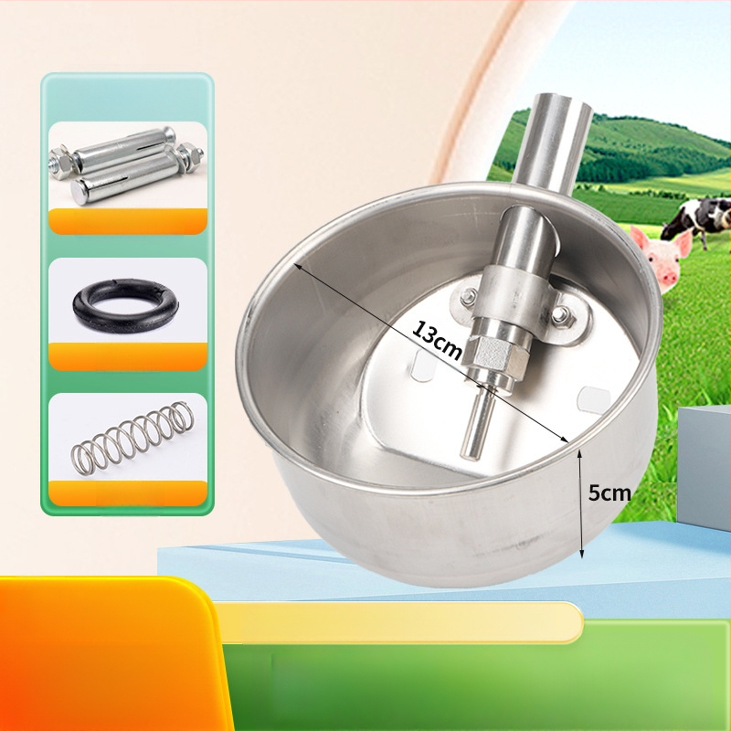 Удебелена кръгла питейна купа от неръждаема стомана за прасета и свине майки
