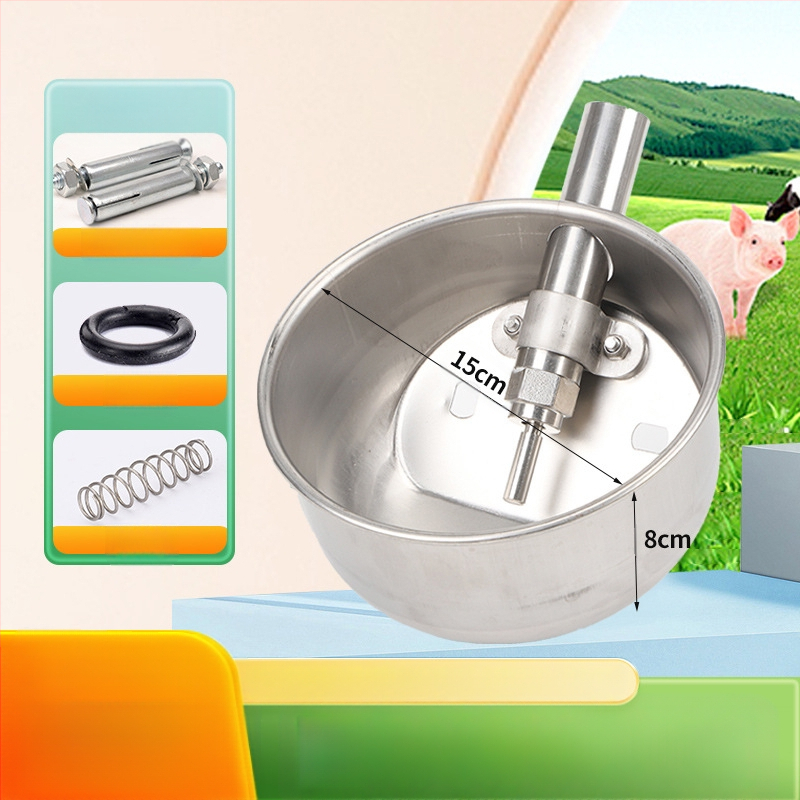 Удебелена кръгла питейна купа от неръждаема стомана за прасета и свине майки