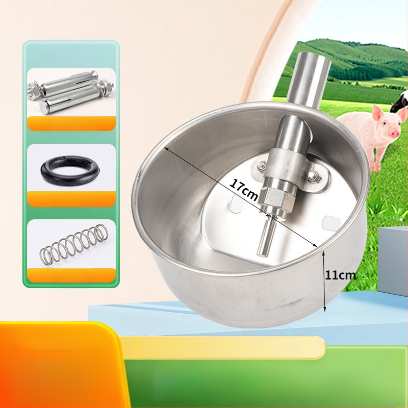 Удебелена кръгла питейна купа от неръждаема стомана за прасета и свине майки