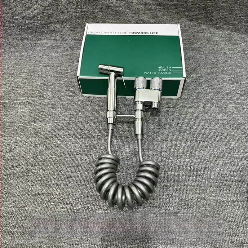 Пръскачка за тоалетна от неръждаема стомана, вградена в стената, 1 вход/2 изхода, Ø20 мм вътрешен диаметър, работно налягане 1 MPa