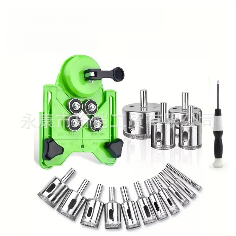 Позиционер за дупки при плочки и стъкло с вакуумен държач — прецизен инструмент за пробиване