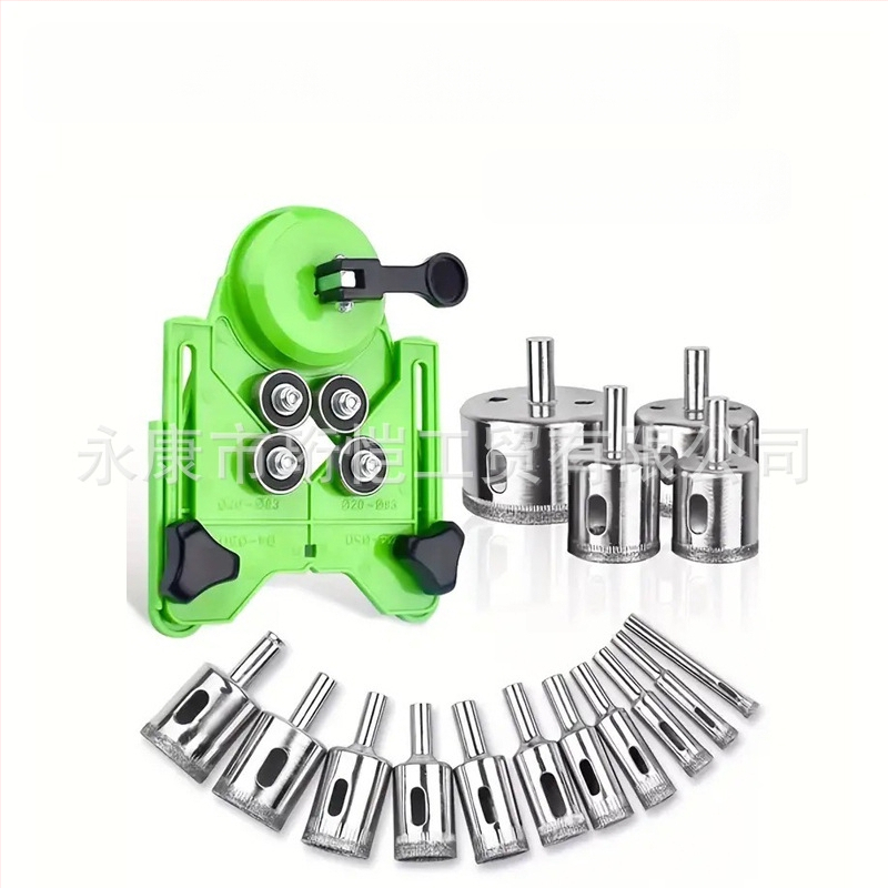 Позиционер за дупки при плочки и стъкло с вакуумен държач — прецизен инструмент за пробиване