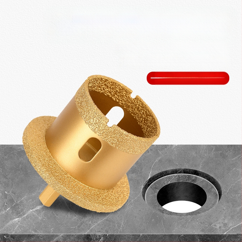 Meier Shield MH0189 Диамантен ъглов шлайф за пробиване на дупки в плотове за мивка (камък и керамика) — Бразиращ процес, предназначен за камък