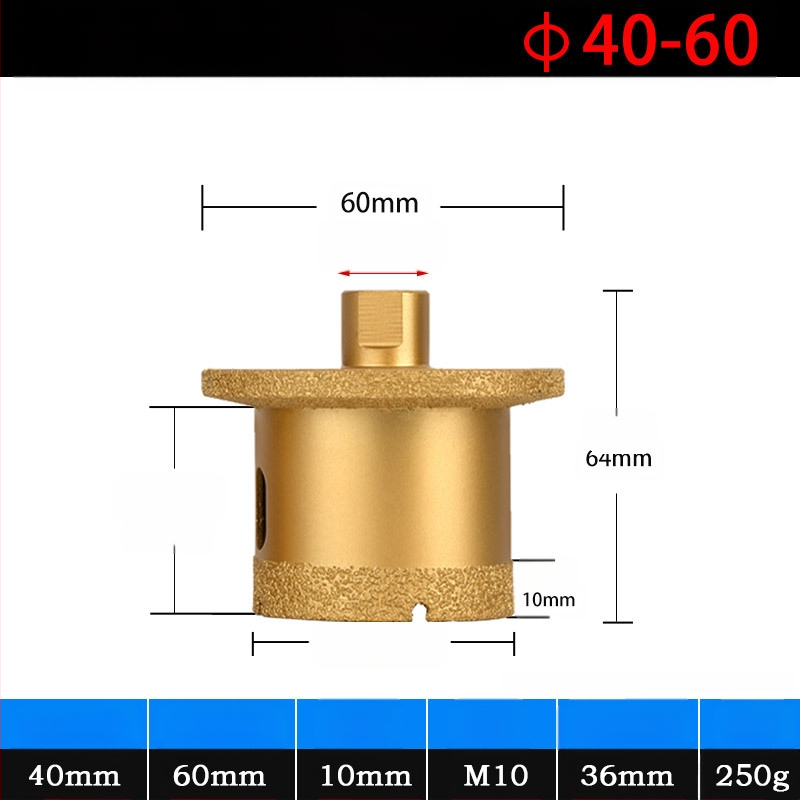 Meier Shield MH0189 Диамантен ъглов шлайф за пробиване на дупки в плотове за мивка (камък и керамика) — Бразиращ процес, предназначен за камък