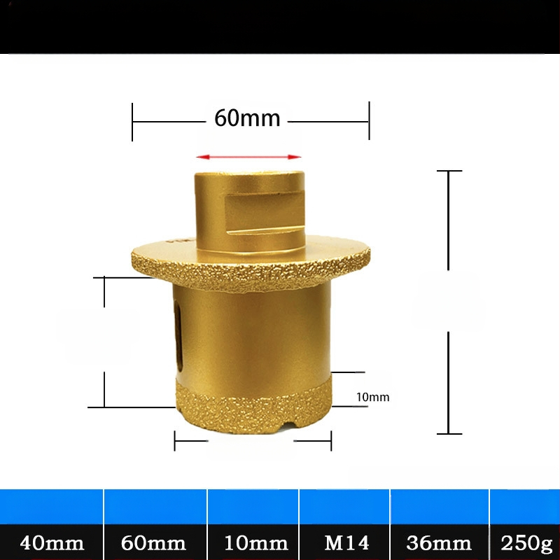 Meier Shield MH0189 Диамантен ъглов шлайф за пробиване на дупки в плотове за мивка (камък и керамика) — Бразиращ процес, предназначен за камък