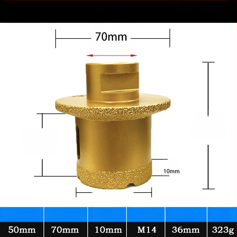 Meier Shield MH0189 Диамантен ъглов шлайф за пробиване на дупки в плотове за мивка (камък и керамика) — Бразиращ процес, предназначен за камък