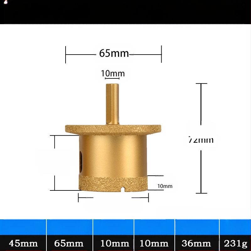 Meier Shield MH0189 Диамантен ъглов шлайф за пробиване на дупки в плотове за мивка (камък и керамика) — Бразиращ процес, предназначен за камък