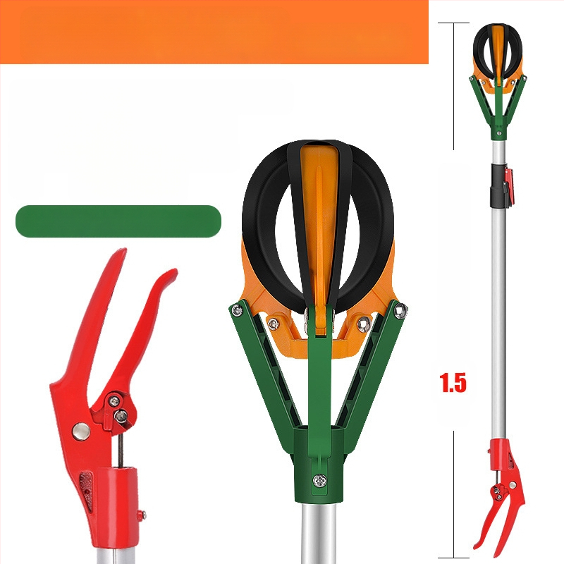  Vaisių rinktuvas su teleskopine lazda ir trim nagų laikikliais aukštoms šakoms