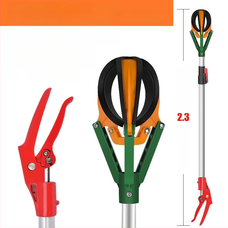  Vaisių rinktuvas su teleskopine lazda ir trim nagų laikikliais aukštoms šakoms