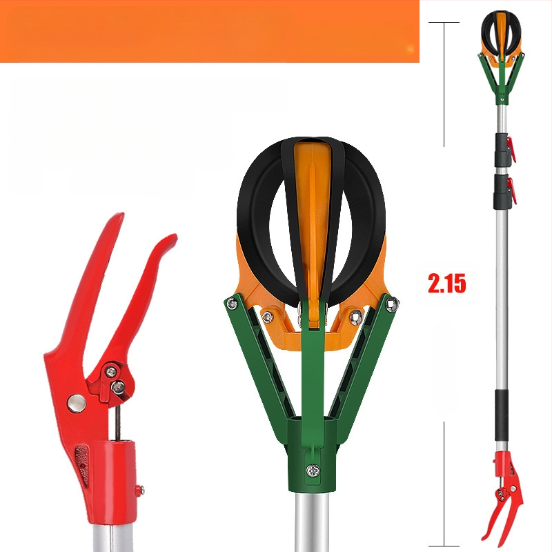  Vaisių rinktuvas su teleskopine lazda ir trim nagų laikikliais aukštoms šakoms