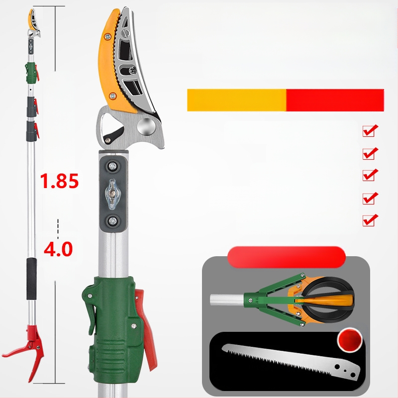 Vaisių rinktuvas su teleskopine lazda ir trim nagų laikikliais aukštoms šakoms