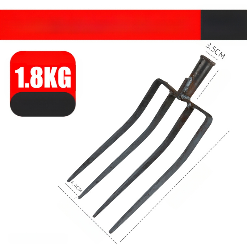 Keturių dantų mangano plieno žemės atlaisvinimo šakutė, viengubio integruoto dizaino, aukšta kietumas, skirta svogūnams, česnakams ir imbierui