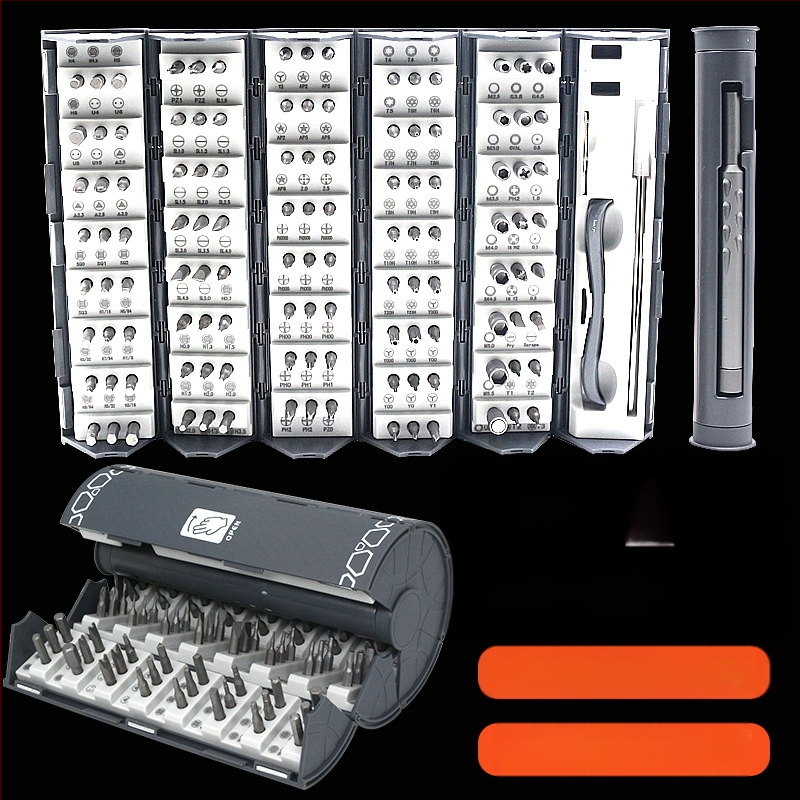 132-in-1 tikslus atsuktuvų rinkinys išmaniesiems telefonams, akinėms ir kompiuteriams — chromo-vanadžio plienas, magnetinis, be izoliacijos, svoris 0.643, Shenggong Hardware