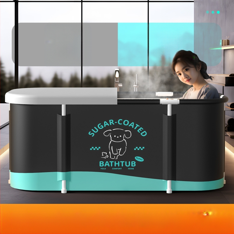 Sulankstomas vonios kibiras suaugusiems, viso kūno voniai namuose, medžiagos: Oxford audinys, PVC ir perlų medvilnė, sulankstomas, pastovi temperatūra