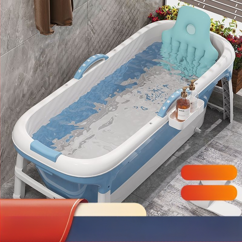 Sulankstoma vonia suaugusiems, be įrengimo, plastikinė, kairysis šono skydelis, grindų statomas čiaupas