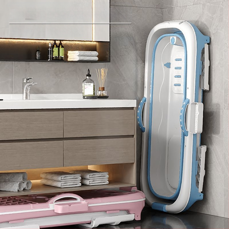 Sulankstoma vonia suaugusiems, be įrengimo, plastikinė, kairysis šono skydelis, grindų statomas čiaupas