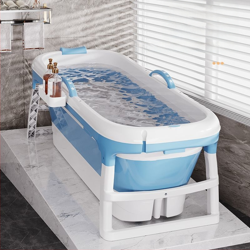 Sulankstoma vonia suaugusiems, be įrengimo, plastikinė, kairysis šono skydelis, grindų statomas čiaupas