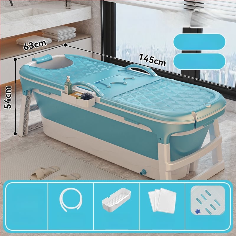 Sulankstoma vonia suaugusiems, be įrengimo, plastikinė, kairysis šono skydelis, grindų statomas čiaupas