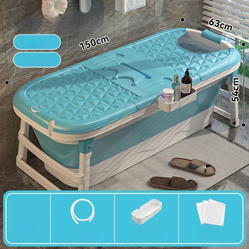 Sulankstoma vonia suaugusiems, be įrengimo, plastikinė, kairysis šono skydelis, grindų statomas čiaupas