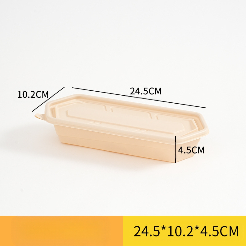 Egyszer használatos ebédes doboz japán stílusban egy személyre szóló, több rekeszes, különböző kapacitásokkal, 2 mm vastagságú, biológiailag lebomló anyagból, testreszabható