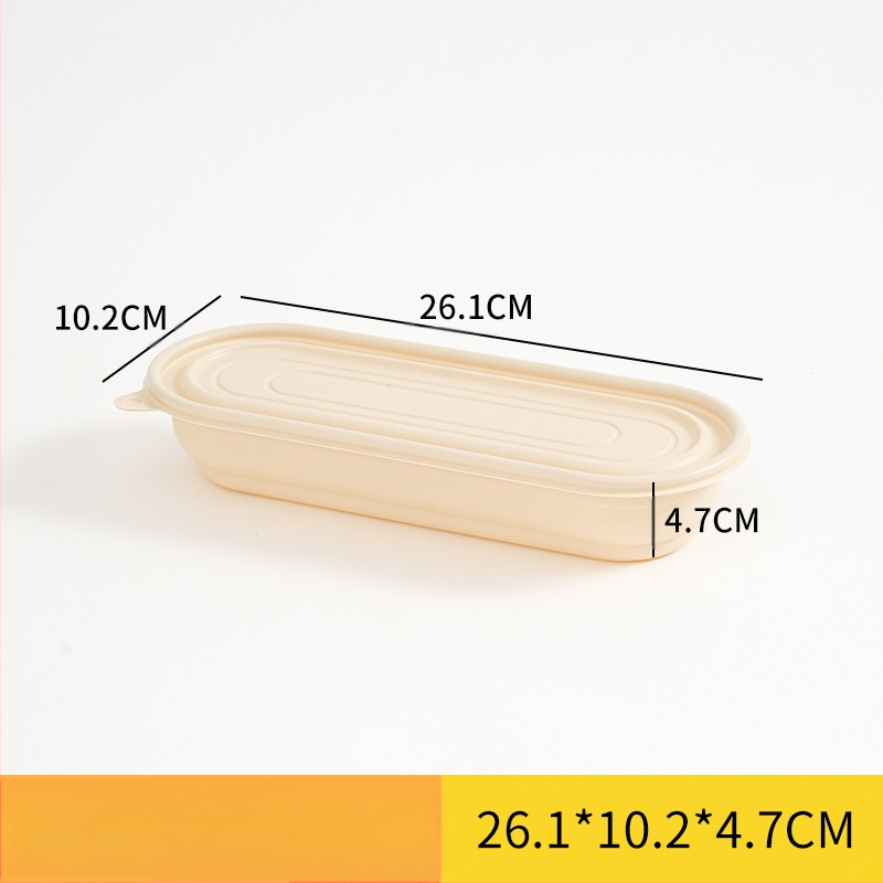 Egyszer használatos ebédes doboz japán stílusban egy személyre szóló, több rekeszes, különböző kapacitásokkal, 2 mm vastagságú, biológiailag lebomló anyagból, testreszabható