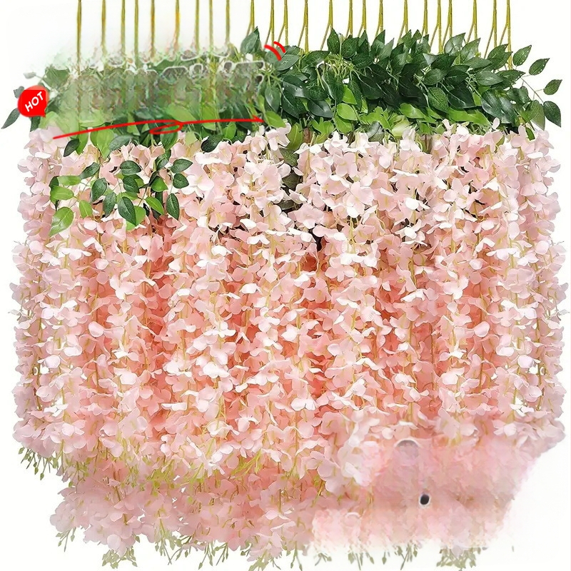 Zi Hao šilko gėlės vijoklis glicinija - injekcinis liejimas, veislė 40132165039, pakuotė plastikinė maišelis, vestuvėms ir namų dekorui