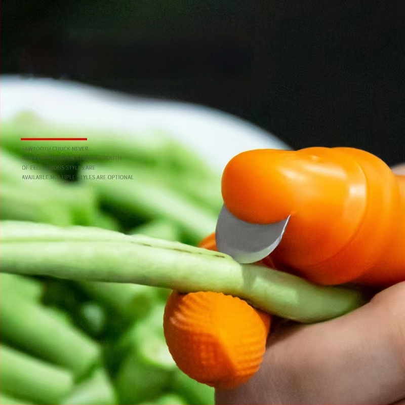 Нож за беритба на плодове и зеленчуци — малък резец за обиране на боб, череши, грозде и чушки; дизайн с щипков връх и нож за палец