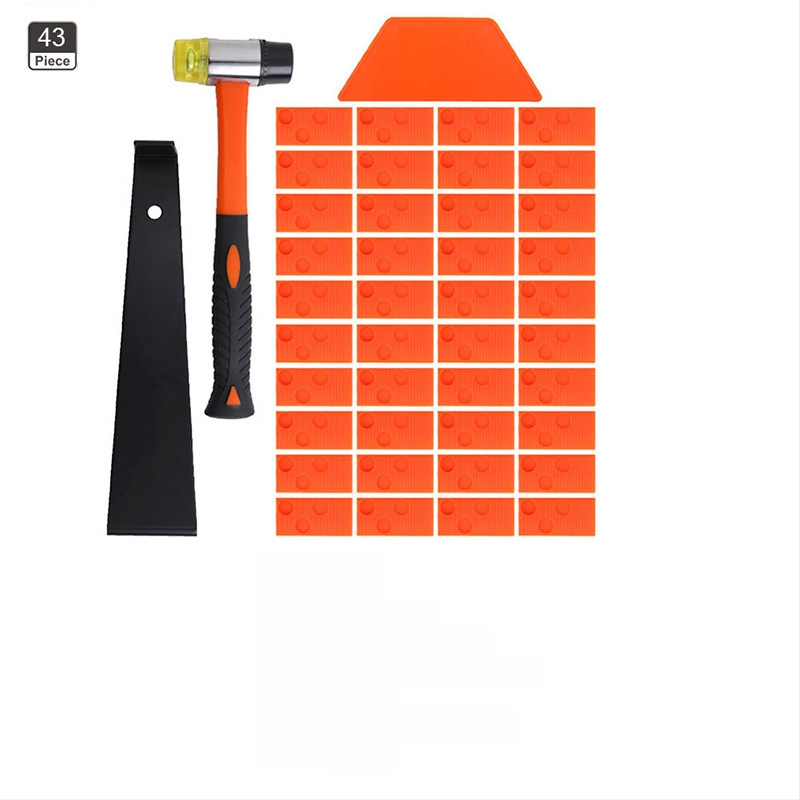 Комплект инструменти за монтиране на дървен под – въглеродна стомана, 45 части, 1,65 кг, 35/40 мм, Домашна употреба