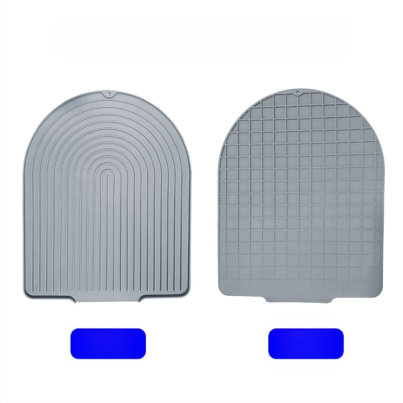 Silikoninė virtuvės džiovinimo kilimėlis su drenažo anga ir izoliacija, kvadratinės formos, degraduojantis, išleistas 2023