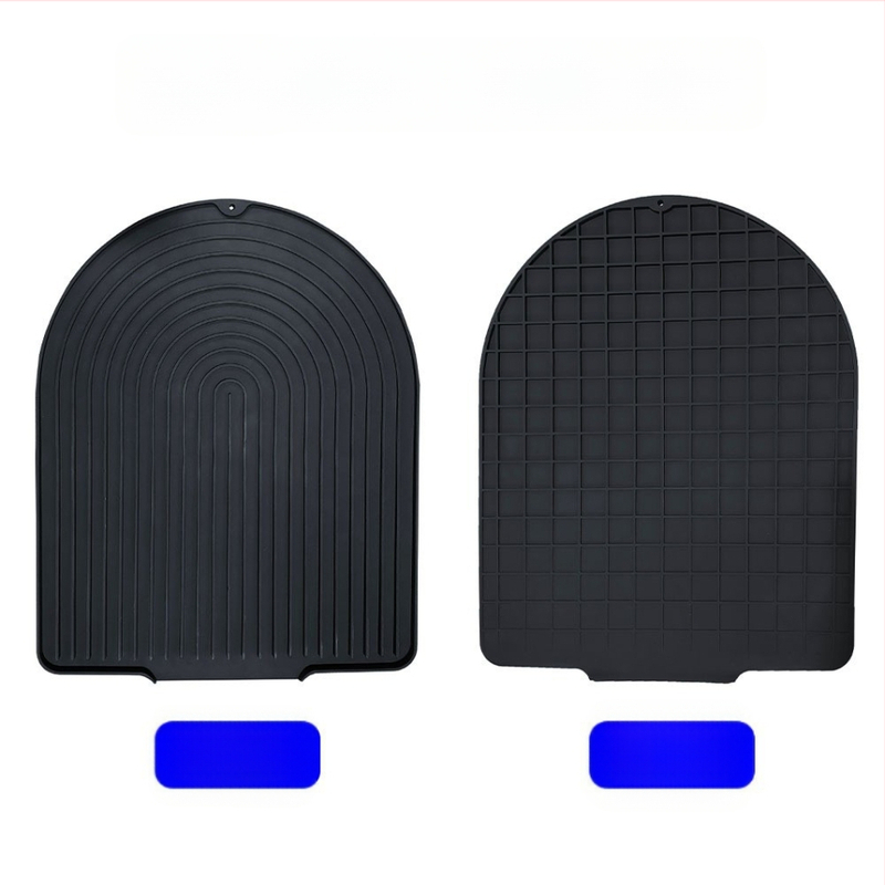 Silikoninė virtuvės džiovinimo kilimėlis su drenažo anga ir izoliacija, kvadratinės formos, degraduojantis, išleistas 2023