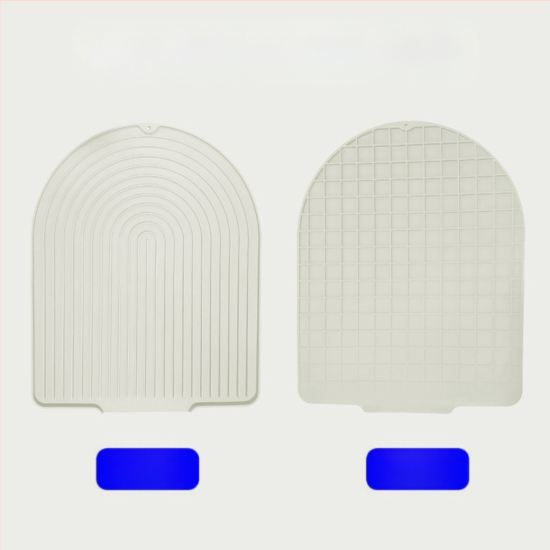 Silikoninė virtuvės džiovinimo kilimėlis su drenažo anga ir izoliacija, kvadratinės formos, degraduojantis, išleistas 2023