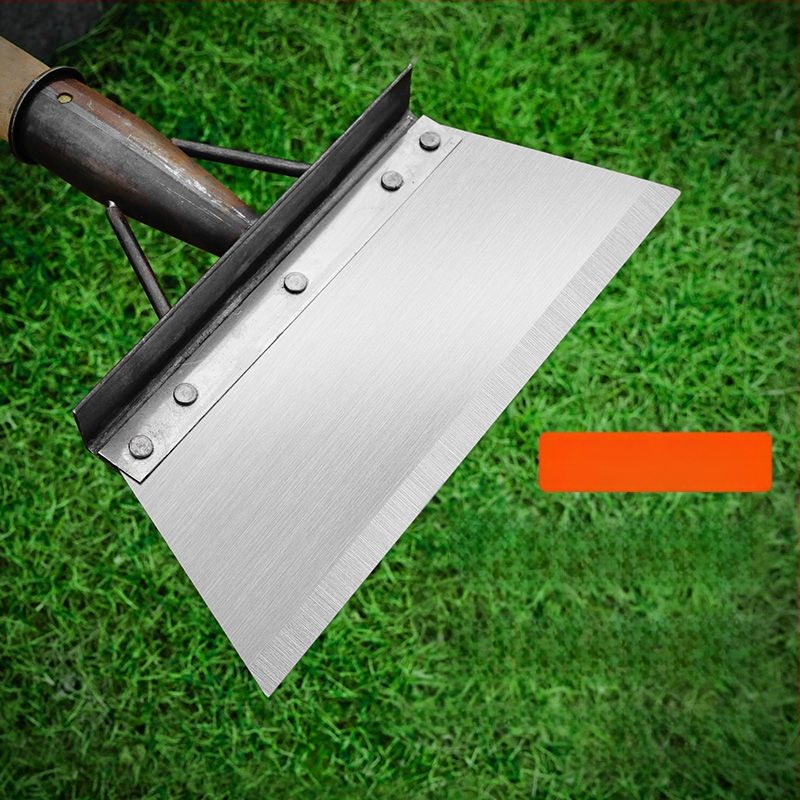 Sniego šluota iš mangano plieno su dantyta briauna – skirta sniego šalinimui, mėšlo tvarkymui ir buitinėms valymo darbams