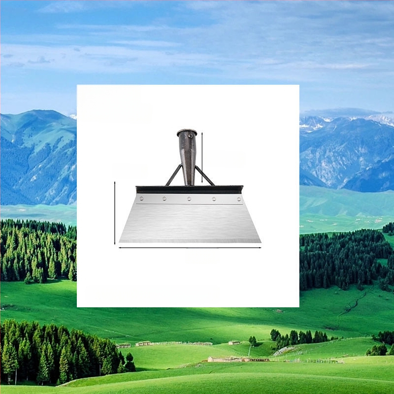 Sniego šluota iš mangano plieno su dantyta briauna – skirta sniego šalinimui, mėšlo tvarkymui ir buitinėms valymo darbams