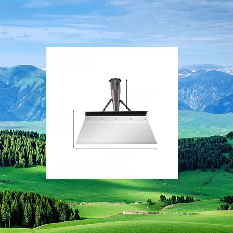 Sniego šluota iš mangano plieno su dantyta briauna – skirta sniego šalinimui, mėšlo tvarkymui ir buitinėms valymo darbams