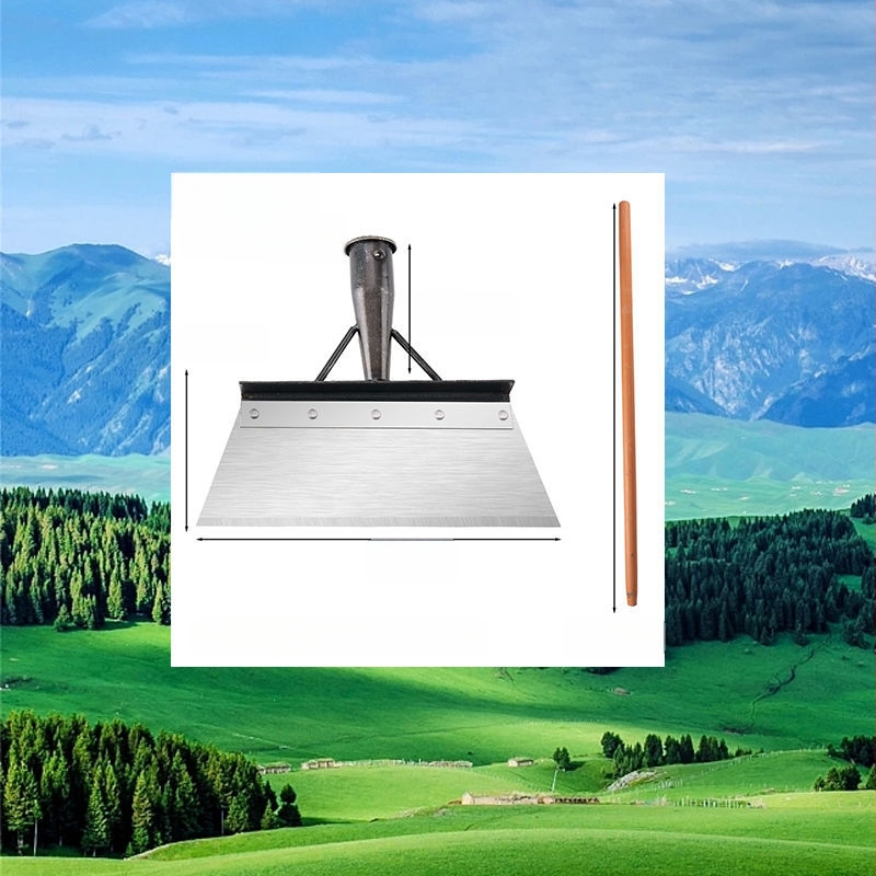 Sniego šluota iš mangano plieno su dantyta briauna – skirta sniego šalinimui, mėšlo tvarkymui ir buitinėms valymo darbams