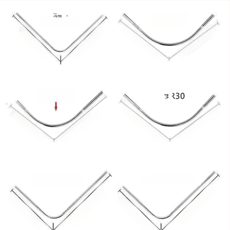 Set bară duș, curbată, fără găurire, oțel inoxidabil 201