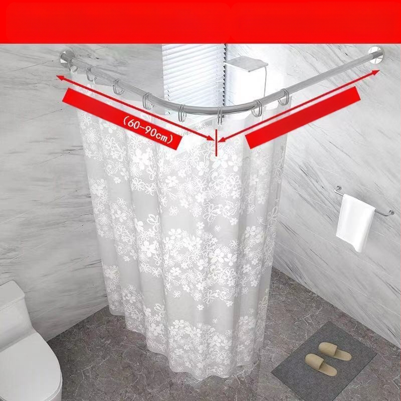 Set bară duș, curbată, fără găurire, oțel inoxidabil 201