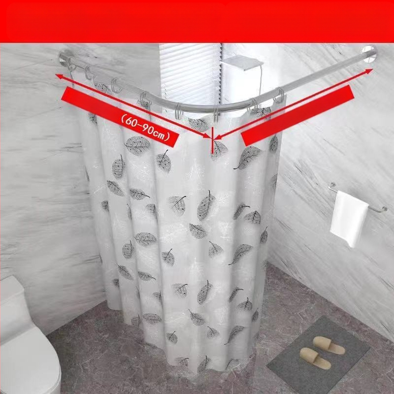 Set bară duș, curbată, fără găurire, oțel inoxidabil 201