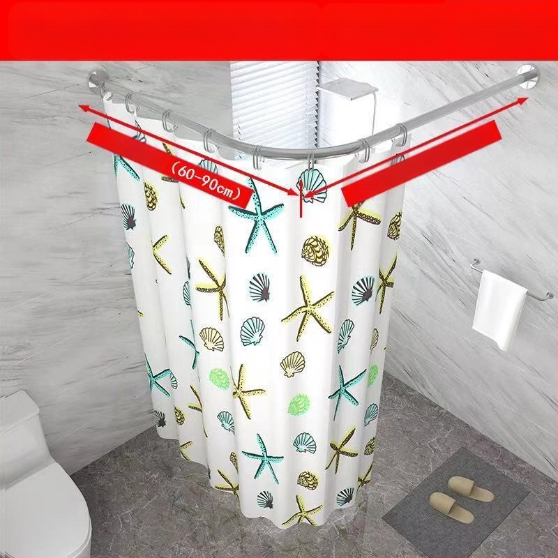 Set bară duș, curbată, fără găurire, oțel inoxidabil 201