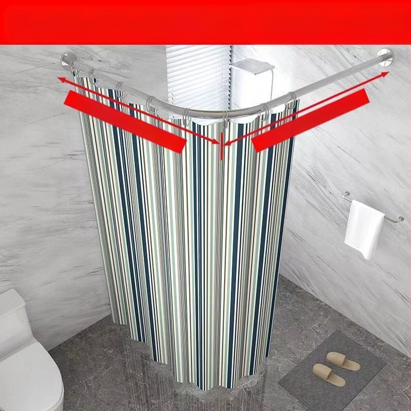 Set bară duș, curbată, fără găurire, oțel inoxidabil 201