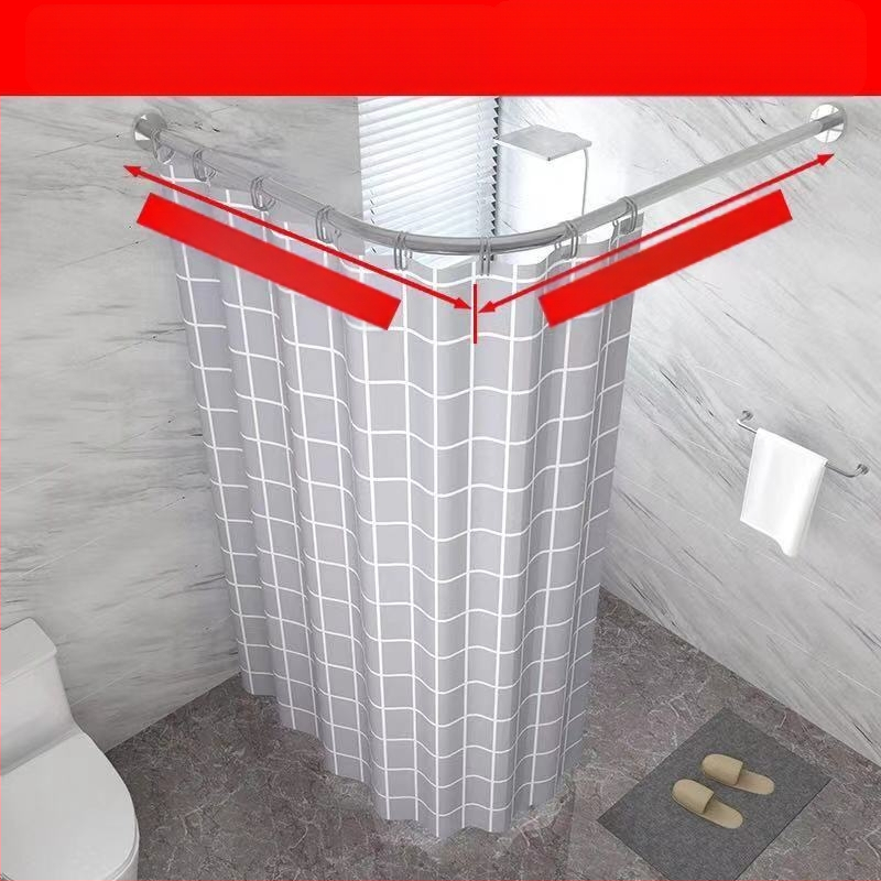 Set bară duș, curbată, fără găurire, oțel inoxidabil 201