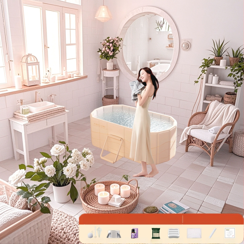 Senxi sulankstoma vonia – tarpaulin iš medžiagos, viso kūno vonia namų naudojimui, suaugusiems ir vaikams