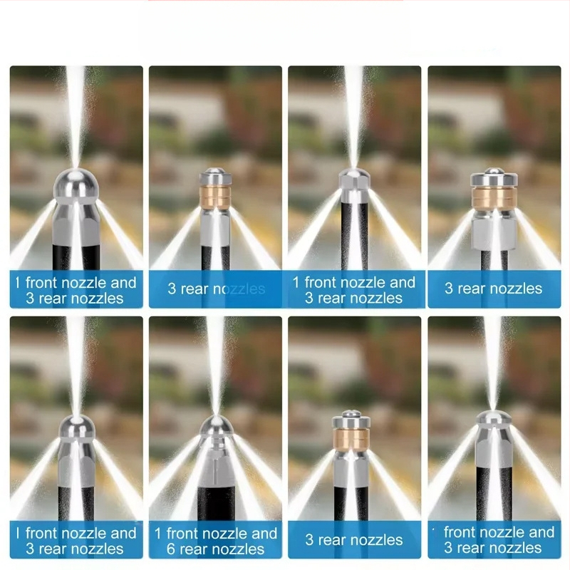 Nerūdijančio plieno aukšto slėgio purkštuvu kanalų valymui su 1/4 colio jungtimi ir 3/8 colio greita jungtimi, Independent prekės ženklas