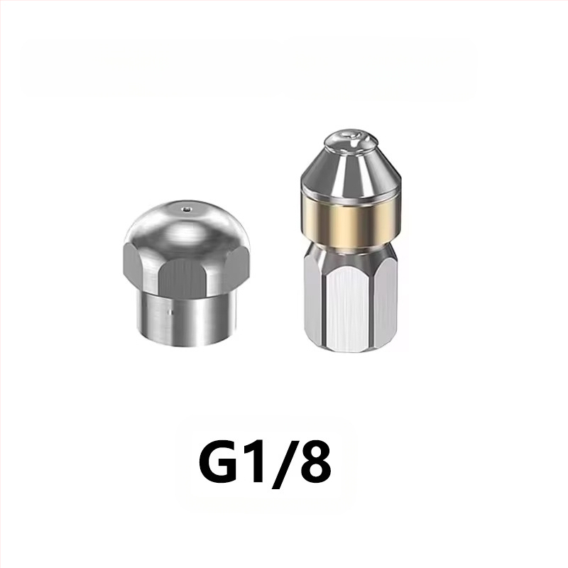 Nerūdijančio plieno aukšto slėgio purkštuvu kanalų valymui su 1/4 colio jungtimi ir 3/8 colio greita jungtimi, Independent prekės ženklas