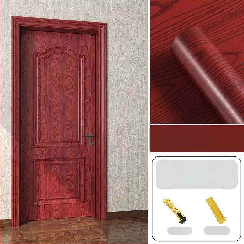 Samolepiaca na dvere – PVC dekoratívna nálepka na drevené dvere, 1 kus, stredomorský štýl, plochá nástenná nálepka