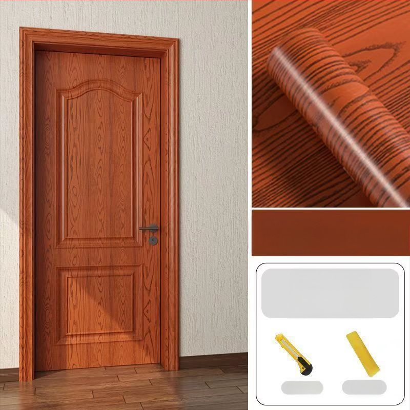 Samolepiaca na dvere – PVC dekoratívna nálepka na drevené dvere, 1 kus, stredomorský štýl, plochá nástenná nálepka