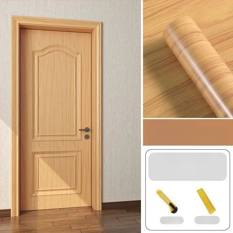 Samolepiaca na dvere – PVC dekoratívna nálepka na drevené dvere, 1 kus, stredomorský štýl, plochá nástenná nálepka