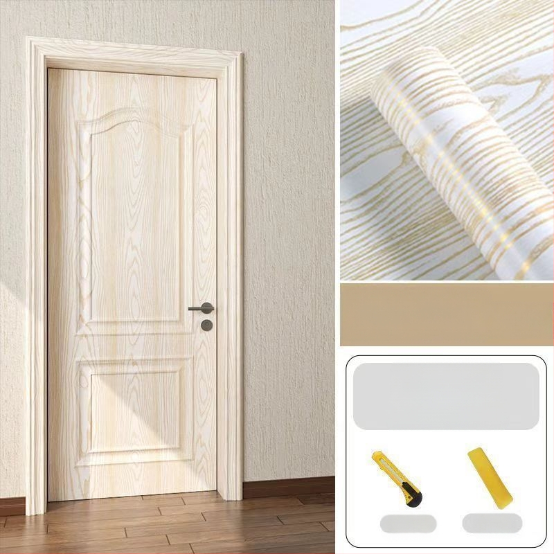 Samolepiaca na dvere – PVC dekoratívna nálepka na drevené dvere, 1 kus, stredomorský štýl, plochá nástenná nálepka