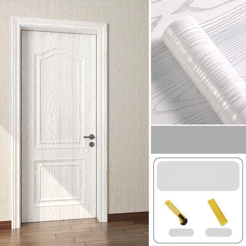 Samolepiaca na dvere – PVC dekoratívna nálepka na drevené dvere, 1 kus, stredomorský štýl, plochá nástenná nálepka